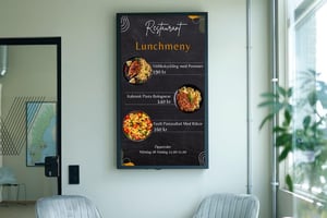 meny restaurang inomhusskärm